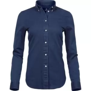 Image of Tee Jays Womens/Ladies Long Sleeve Casual Twill Shirt (XS) (Indigo)