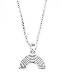 Image of Chlobo Chlobo Sterling Silver Delicate Box Chain Rainbow Necklace