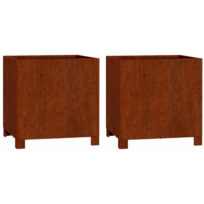 Image of VIDAXL Planters with Legs 2 pcs Rusty 42x40x43cm Corten Steel Vidaxl 823681