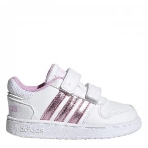 Image of adidas Hoops Court Trainers Infant Girls - White/Lilac