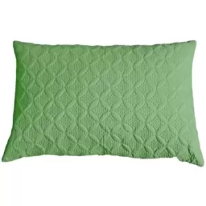 Image of Ultrasonic Green Quilted Embossed Cushion Cover, 50 x 75cm - Green - Green - Homescapes