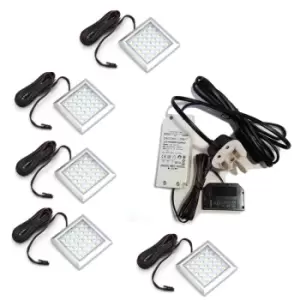 Image of Square xl - Bright LED Light Under Cabinet Shelf Cupboard Set - Light Colour Warm White - Lights 5