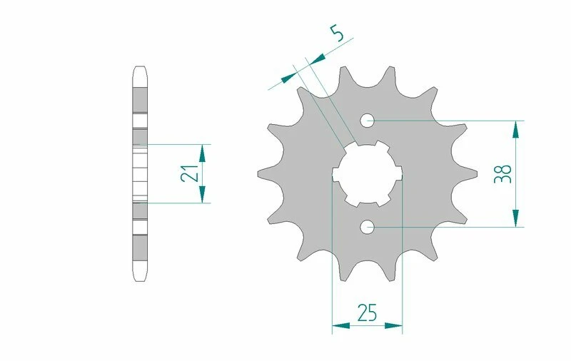 Image of AFAM Steel Standard Front Sprocket 21308 - 520
