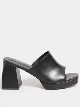 Image of Yours Yours Extra Wide Fit Chunky Platform Mule Black, Size 8Eee, Women