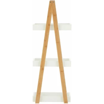 Image of Premier Housewares - Nostra Three Tiers White / Bamboo Shelf Unit