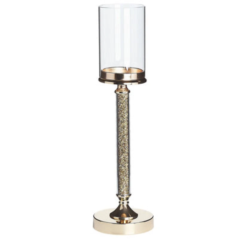 Image of Beliani Candle Holder Abbeville Glass 48cm Gold