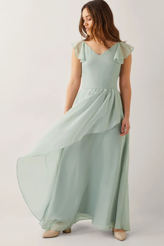 Image of Monsoon Girl's Indi Tie-Back Prom Dress Purple in Green Size: 8 Years Green Female 8 Years