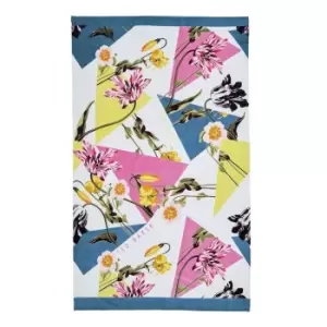 Image of Ted Baker Spliced Botanical Cotton Beach Towel - Multi