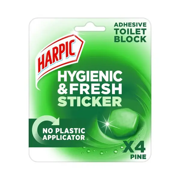 Image of Harpic Hygienic & Fresh Sticker Pine, 4 per Pack