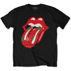 Image of The Rolling Stones - Christmas Tongue Unisex XX-Large T-Shirt - Black