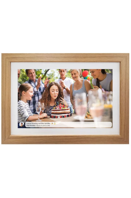Image of Denver PFF-1542LW' 15.6FULL HD digital WiFi photoframe Light Oak unisex