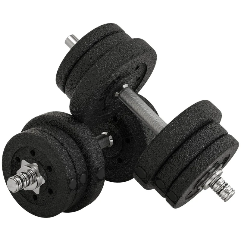 Image of HOMCOM 25Kg Adjustable Dumbbells Weight Set Hand Weight For Body Fitness, Black A91-139V04BK