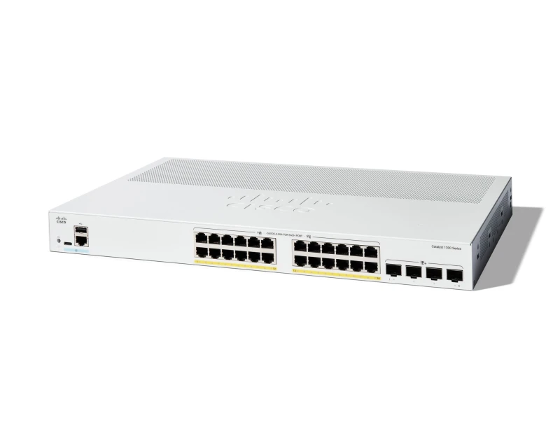 Image of Cisco Cisco Catalyst 1300-24P-4X Managed Switch, 24 Port GE, PoE, 4x10GE SFP+, Limited Lifetime Protection (C1300-24P-4X) C1300-24P-4X