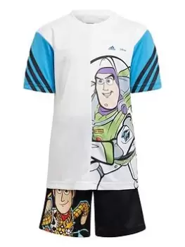 Image of adidas Disney Younger Boys Buzz Lightyear Short & Tee Set - Multi, Dark Assorted, Size 5-6 Years