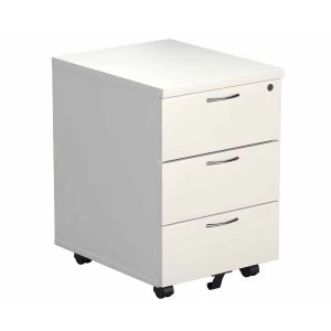 Image of TC Office 3 Drawer Mobile Pedestal Height 595mm, White