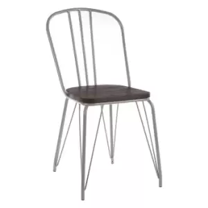 Image of Chair in Elm Wood & Metal - Grey