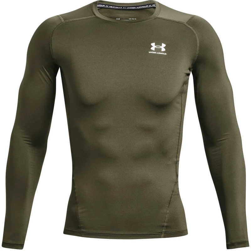 Image of Under Armour Armour HeatGear Long Sleeve Mens - Green Green XS
