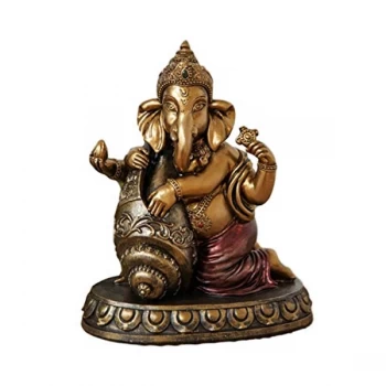 Image of Faith & Hope Bronze Effect Figurine - Ganesh with A Shell