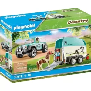 Image of Playmobil 70511 Country Pony Farm Car With Trailer