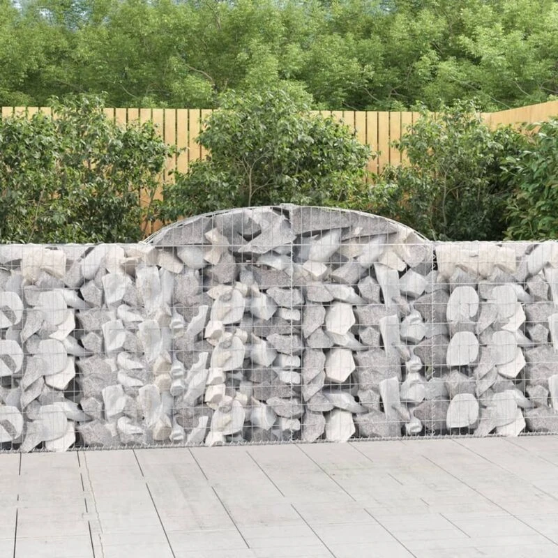 Image of VIDAXL Arched Gabion Baskets 12 pcs 300x30x100/120cm Galvanised Iron Vidaxl 8720845571146