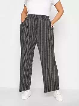 Image of Yours Pleated Wide Leg Trousers - Black, Size 18, Women