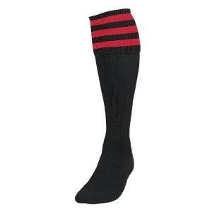 Image of Precision 3 Stripe Football Socks Mens Black/Red