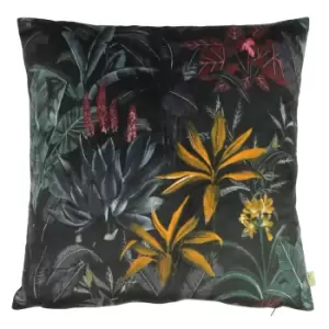 Image of Zinara Leaves Cushion Black / 43 x 43cm / Polyester Filled