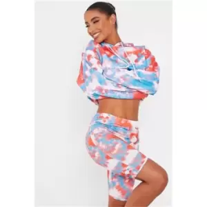 Image of I Saw It First Red Tie Dye Cycling Short - Red