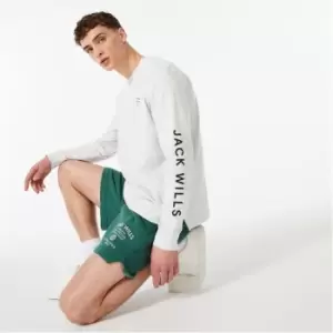 Image of Jack Wills Long Sleeve Globe Print T-Shirt - Grey