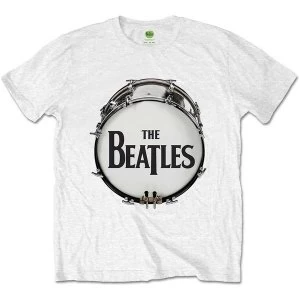 Image of The Beatles - Original Drum Skin Unisex Small T-Shirt - White