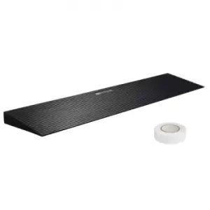 Image of VEVOR 1.6" Rise Cuttable Threshold Ramp for Sweeping Robot, 35.4" Wide Natural Rubber Wheelchair Ramp, Non-Slip Solid Rubber Ramp with Double-Sided Ta