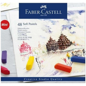 Image of Faber Castell Creative Studio Half-Stick Soft Pastel Crayon Set Box of 48