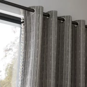 Image of Pineapple Elephant Adana Woven Black and White Eyelet Curtains Black and white