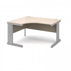 Image of Vivo Left Hand Ergonomic Desk 1400mm - Silver Frame Maple Top