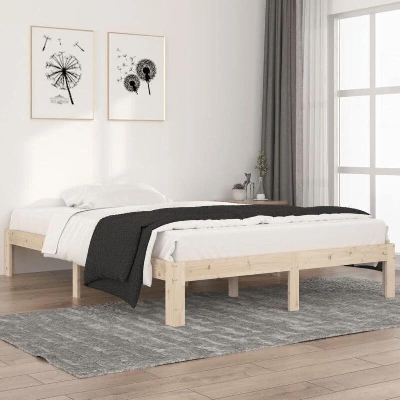 Image of VIDAXL Bed Frame without Mattress Solid Wood Pine 140x200cm Vidaxl 8720286879160