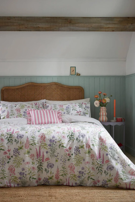 Image of Helena Springfield 'Meadow Flower' Cotton Duvet Cover Set Size: Double Multicolor Unisex Double