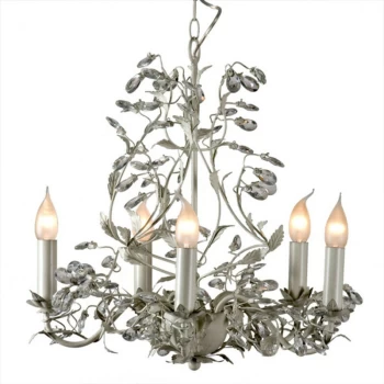 Image of Linea Verdace Lighting - Linea Verdace Michelan 5 Light Multi Arm Chandeliers Beige Gray