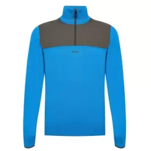 Image of Boss Zowler quarter Zip Knit - Blue