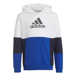 Image of adidas Colourblock Hoodie Kids - White / Legend Ink / Royal Blu