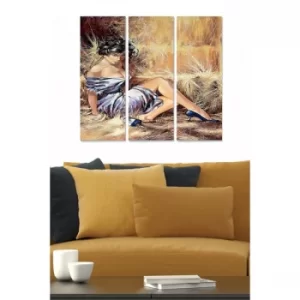 Image of MDF14543050 Multicolor Decorative MDF Painting (3 Pieces)