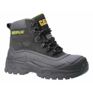 Image of Mens Typhoon sbh Leather Safety Boots (8 uk) (Black/Yellow) - Caterpillar