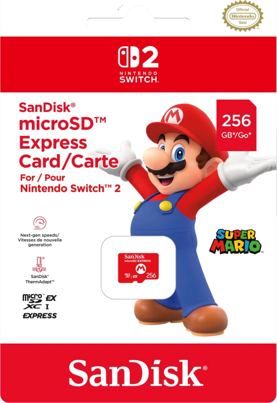 Image of Nintendo SanDisk microSD Express Card for Switch 2 - Red
