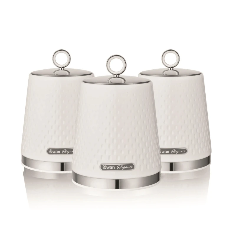 Image of Swan Elegance Set of 3 Canisters White unisex Medium
