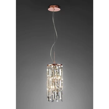 Image of Maddison Cylinder Pendant Light 2 Bulbs G9 Rose gold / crystal