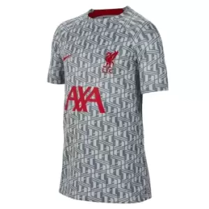 Image of Nike Liverpool Pre Match Shirt Juniors - Grey