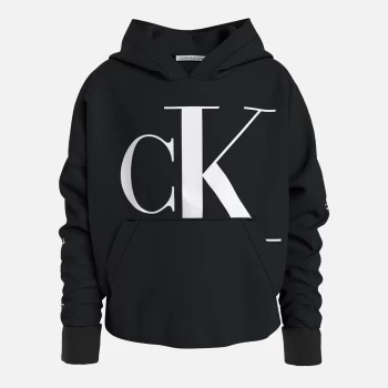 Image of Calvin Klein Girls Mini Monogram Ck Hoodie - Black - 16 Years