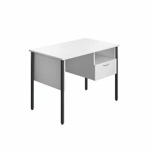 Image of TC Office Eco 4 Leg Homework Desk with Drawer 100cm, White