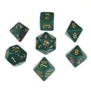 Image of Chessex Opaque Poly 7 Set: Dusty Green/Copper