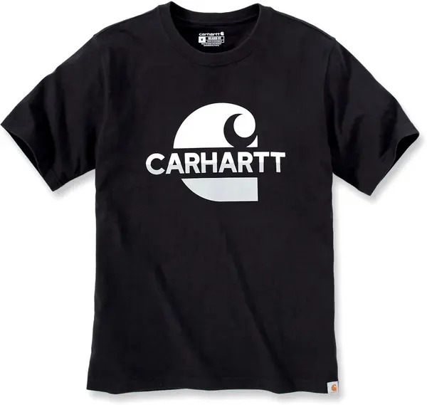 Image of Carhartt Relaxed Fit Heavyweight C Graphic T-Shirt, black-white, Size S