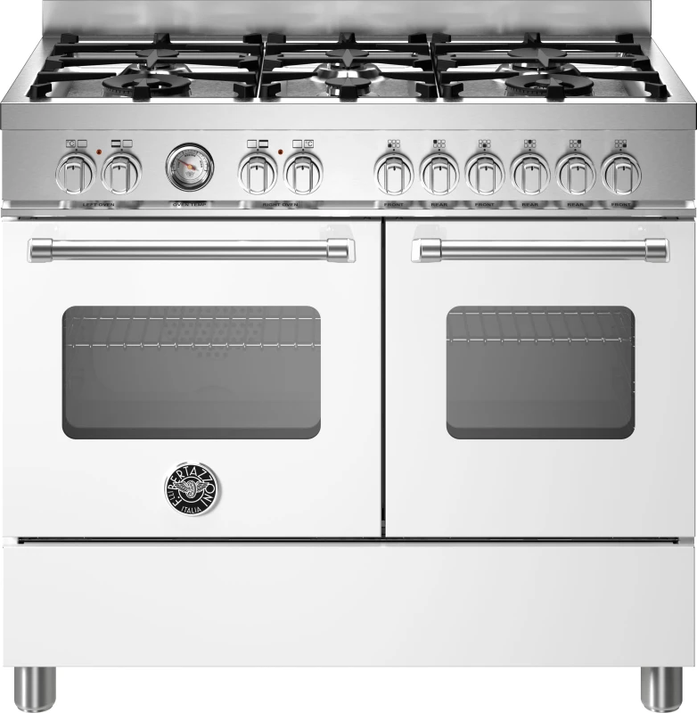 Image of Bertazzoni Master Series MAS106L2EBIC 100cm wide Dual Fuel Range Cooker with Gas Hob - Bianco - A Rated